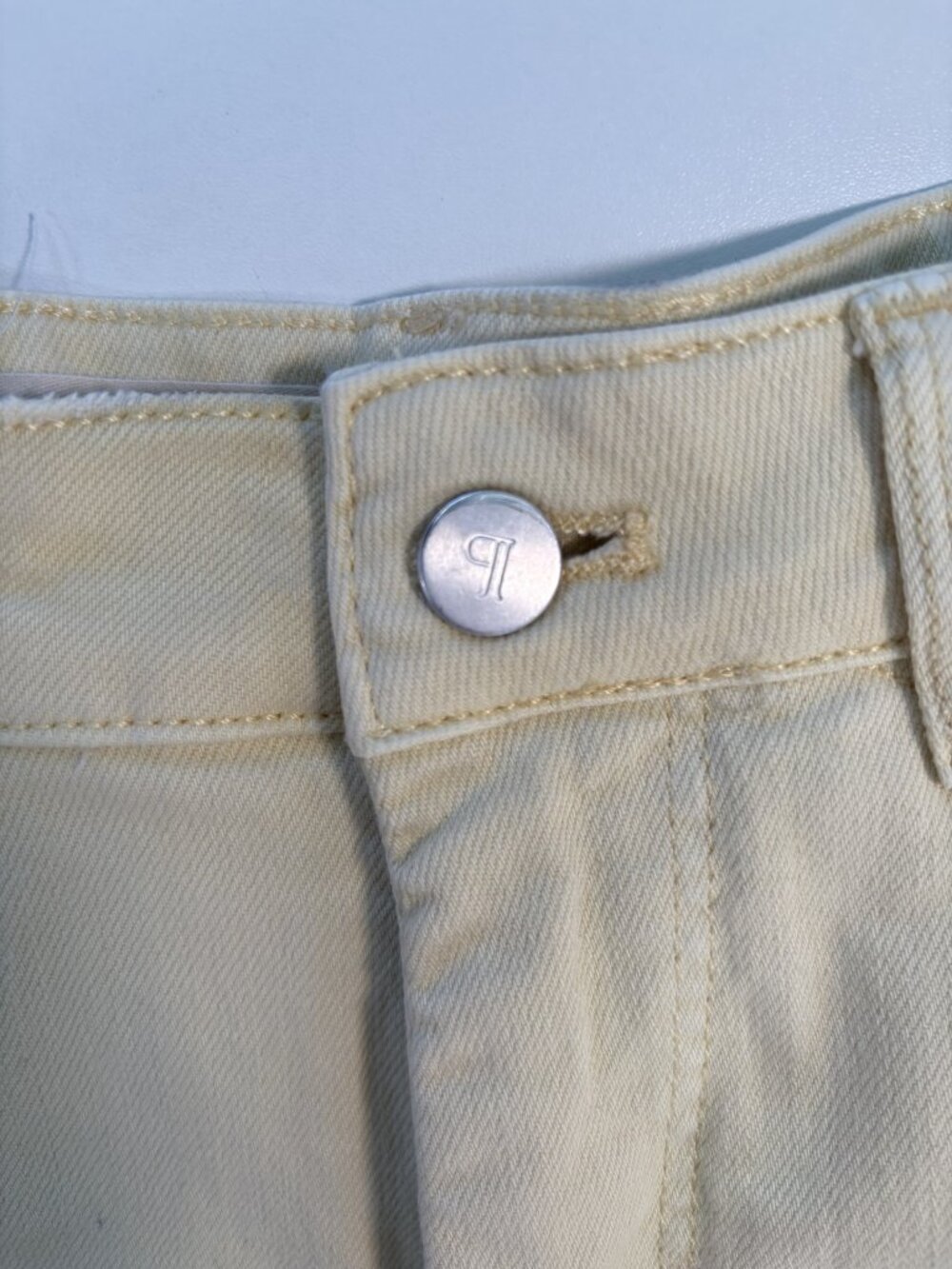 Pilcro Anthropologie Butter Yellow Carpenter Pants 28T Wide Leg Cropped Utility - Picture 8 of 11